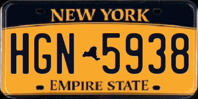 NY license plate HGN5938