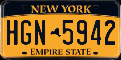 NY license plate HGN5942