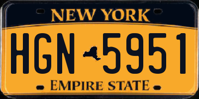 NY license plate HGN5951