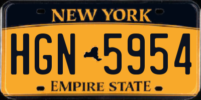NY license plate HGN5954