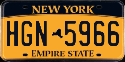 NY license plate HGN5966