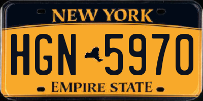 NY license plate HGN5970