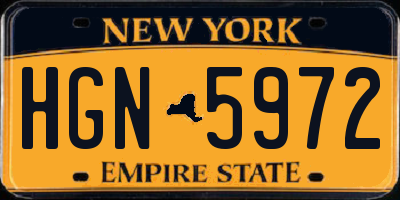 NY license plate HGN5972