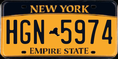 NY license plate HGN5974