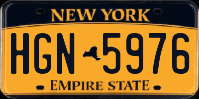 NY license plate HGN5976