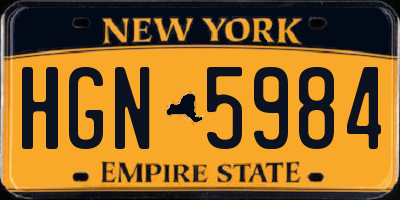 NY license plate HGN5984