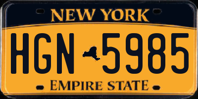 NY license plate HGN5985