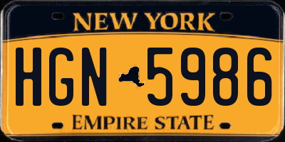 NY license plate HGN5986