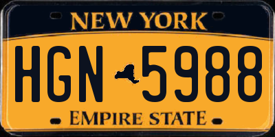 NY license plate HGN5988