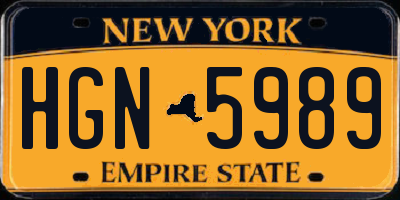 NY license plate HGN5989