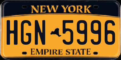 NY license plate HGN5996