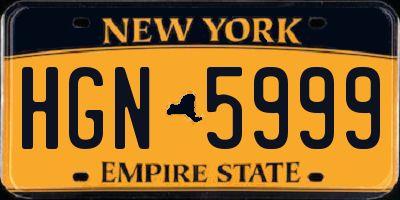 NY license plate HGN5999