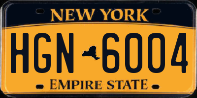 NY license plate HGN6004