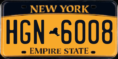 NY license plate HGN6008