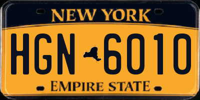 NY license plate HGN6010