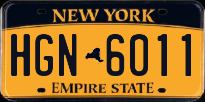 NY license plate HGN6011