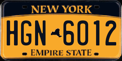 NY license plate HGN6012