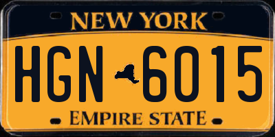 NY license plate HGN6015