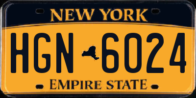 NY license plate HGN6024