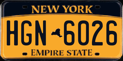 NY license plate HGN6026