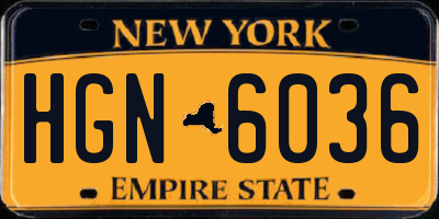 NY license plate HGN6036