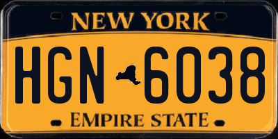 NY license plate HGN6038