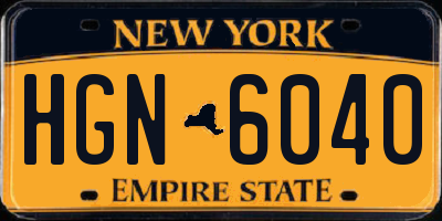 NY license plate HGN6040