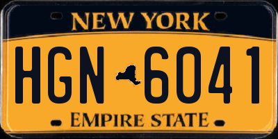 NY license plate HGN6041