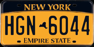 NY license plate HGN6044