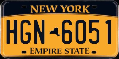 NY license plate HGN6051
