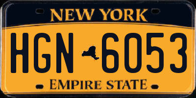 NY license plate HGN6053