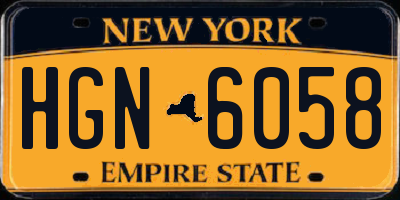 NY license plate HGN6058
