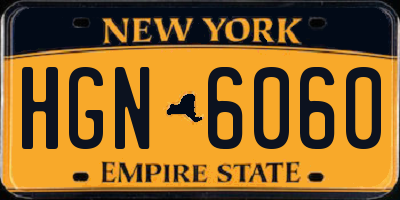 NY license plate HGN6060