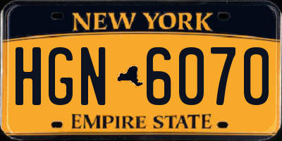 NY license plate HGN6070