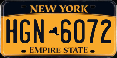 NY license plate HGN6072