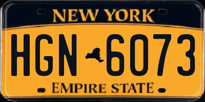 NY license plate HGN6073