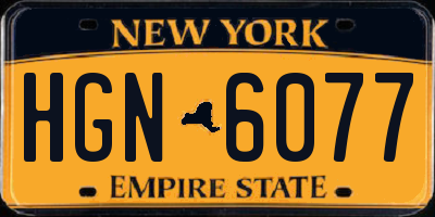 NY license plate HGN6077