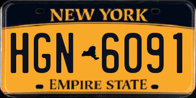 NY license plate HGN6091