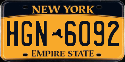 NY license plate HGN6092