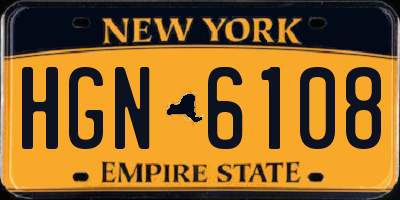 NY license plate HGN6108