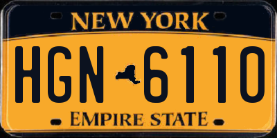 NY license plate HGN6110