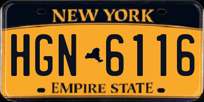 NY license plate HGN6116