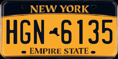 NY license plate HGN6135