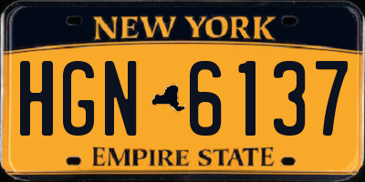 NY license plate HGN6137