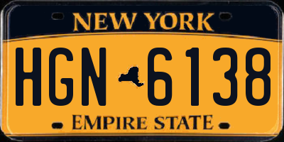 NY license plate HGN6138