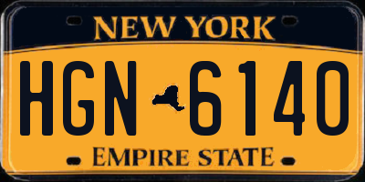 NY license plate HGN6140