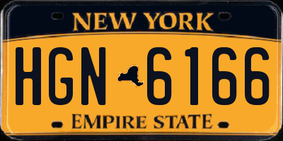 NY license plate HGN6166