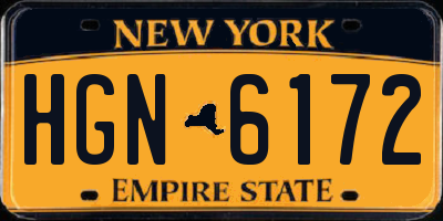 NY license plate HGN6172