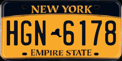 NY license plate HGN6178