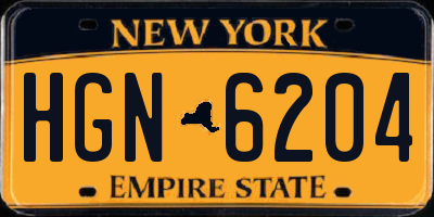 NY license plate HGN6204